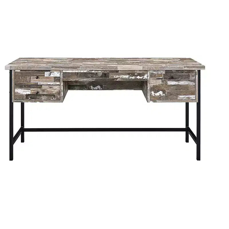 29 in.H Beige MDF Computer Desk with Open Storage Shelf