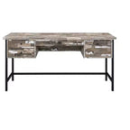 Bureau informatique en MDF beige de 29 po de hauteur avec étagère de rangement ouverte