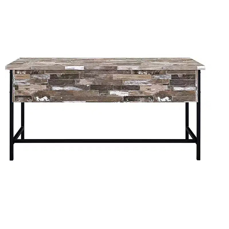 29 in.H Beige MDF Computer Desk with Open Storage Shelf