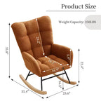 Fauteuil à bascule pour bébé, fauteuil de relaxation pour l'allaitement, fauteuil d'appoint rembourré pour chambre et salon