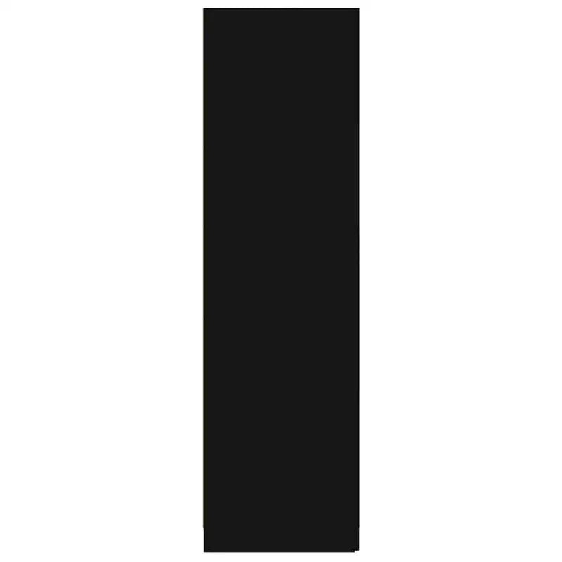 Compact Black Wardrobe – Engineered Wood