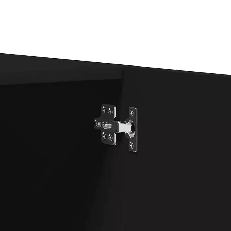 Compact Black Wardrobe – Engineered Wood