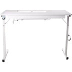 SewingRite SewStation 101 Table de couture pliante portable avec pieds en acier, blanc – Parfaite pour la maison, le bureau et les entreprises