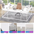 COZONY Bureau de jeu en forme de U/L 78", bureau d'ordinateur réversible avec prises de courant, lumières LED, support de moniteur et étagère de rangement, bureau d'angle pour le bureau à domicile