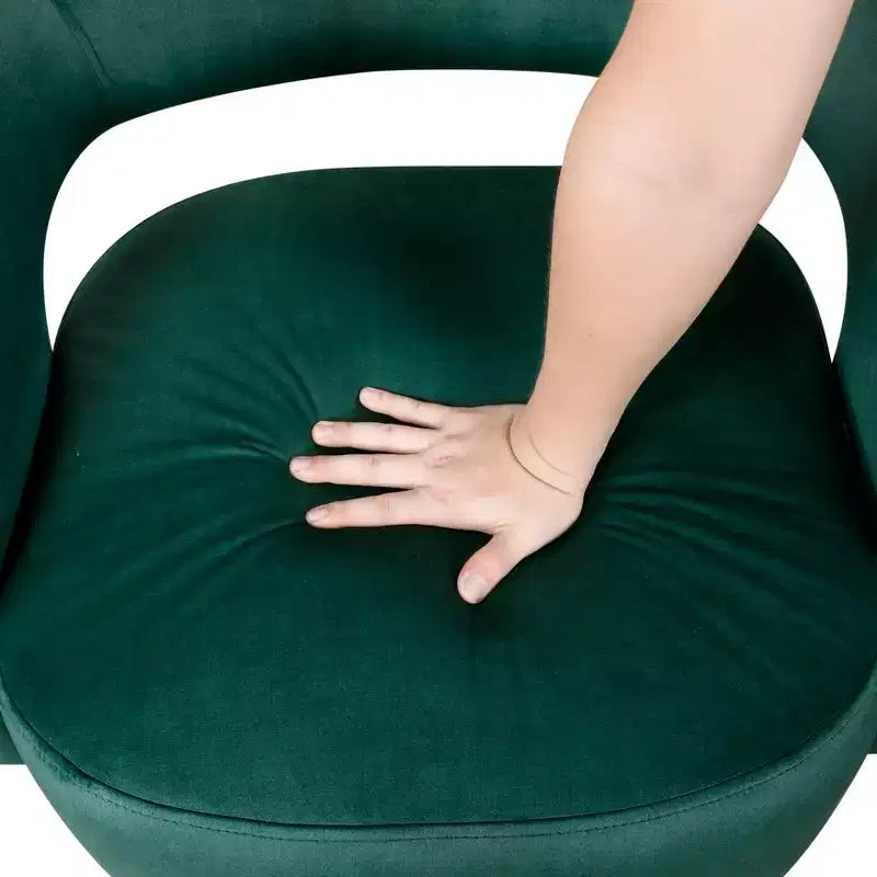 Fauteuil pivotant d'appoint de luxe moderne en velours GDFStudio Hudson