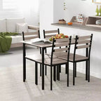 HOMCOM Ensemble table de salle à manger/cuisine de style moderne 5 pièces, 1 table et 4 chaises avec pieds en métal, convient pour l'extérieur
