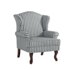 2 fauteuils d'appoint à dossier haut traditionnels, revêtus de tissu