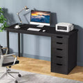 Bureau d'ordinateur Lantine avec 5 tiroirs, bureau moderne et simple de 119 cm pour la maison, le bureau et l'étude, idéal pour les petits espaces