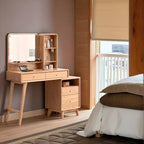 Commode GDFStudio Crichton en chêne massif moderne avec 4 tiroirs et étagères