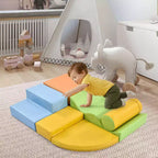Aire de jeu d'activités 6-en-1 pour tout-petits - Structure de jeu d'intérieur grimpante et rampante - Jouets d'escalade et de rampement - Équipement de gym pour garçons et filles - Coloré