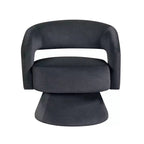 Fauteuil pivotant d'appoint de luxe moderne en velours GDFStudio Hudson