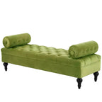 Banc de bout de lit moderne pour chambre à coucher, banc de fenêtre rembourré en velours avec 2 oreillers détachables pour salon ou entrée - Panipeachy