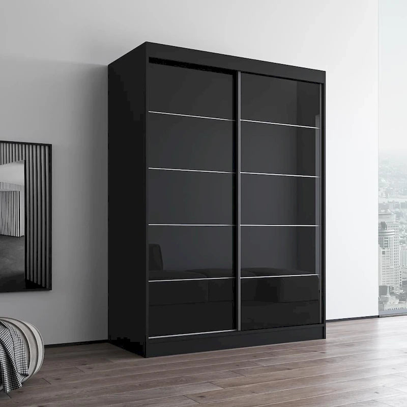 Armoire Aria 2 portes au fini lustré moderne