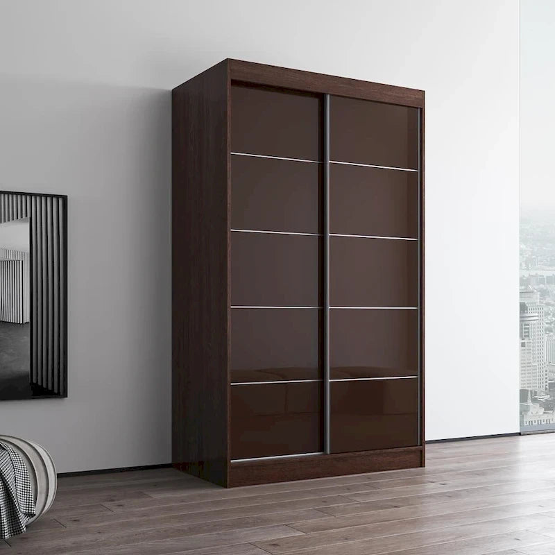 Armoire Aria 2 portes au fini lustré moderne