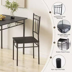 Ensemble de salle à manger rectangulaire Dyonery pour 4 personnes, table de cuisine 5 pièces et 4 chaises, ensemble de table de salle à manger, ensemble de table de cuisine compact pour petit espace