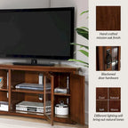 Meuble TV d'angle Leick Home en bois massif, style Mission