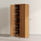 Garde-manger de cuisine 2 portes de 160 cm, meuble de rangement autoportant avec 5 étagères et 2 étagères réglables pour salle à manger