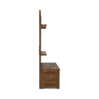 Christopher Knight Home Andrusia Banc de rangement d'extérieur rustique en bois d'acacia avec étagère, teck
