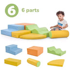 Aire de jeu d'activités 6-en-1 pour tout-petits - Structure de jeu d'intérieur grimpante et rampante - Jouets d'escalade et de rampement - Équipement de gym pour garçons et filles - Coloré