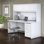 Bureau de 72 po avec huche et caisson mobile à 3 tiroirs