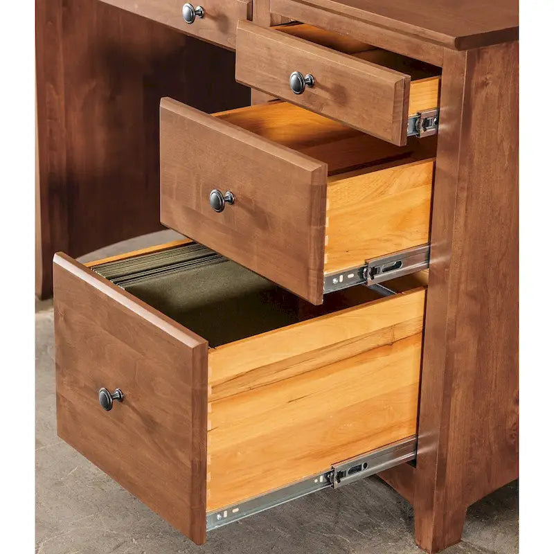 Bureau à 4 tiroirs en bois massif Arch+Haven