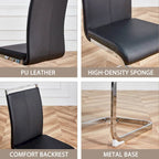 Chaises de salle à manger modernes en similicuir PU, lot de 4