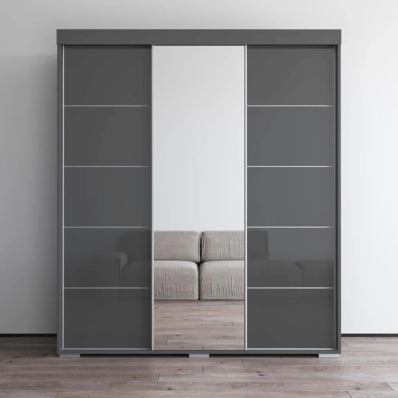 Armoire Aria moderne à 3 portes avec miroir