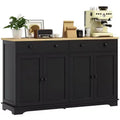 Buffet bas HOMCOM avec rangements, Meuble de cuisine moderne avec 4 portes, 2 tiroirs et 2 étagères réglables, Meuble de bar à café