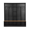 Meuble d'entrée large CLIHOME avec banc de rangement, armoire à chaussures minimaliste avec cubes de rangement et étagères