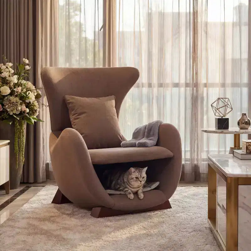 Christopher Knight Home Hudson Fauteuil d'appoint moderne rembourré en tissu avec niche pour animal de compagnie et espace de rangement