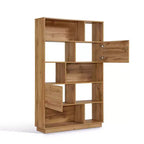 Bibliothèque haute LuxenHome de 173 cm avec 8 étagères et 2 armoires, bibliothèque à cubes à 5 niveaux avec portes, étagère de présentation avec rangement pour salon marron