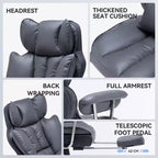 Efomao Chaise de Bureau Ergonomique 400 lbs, Grande Chaise d'Ordinateur en Cuir PU pour Personnes de Grande Taille, Fauteuil de Direction avec Repose-Pieds et Soutien Lombaire