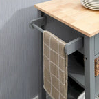 HOMCOM Desserte de cuisine compacte à roulettes, chariot de service roulant avec étagère de rangement et tiroir pour salle à manger