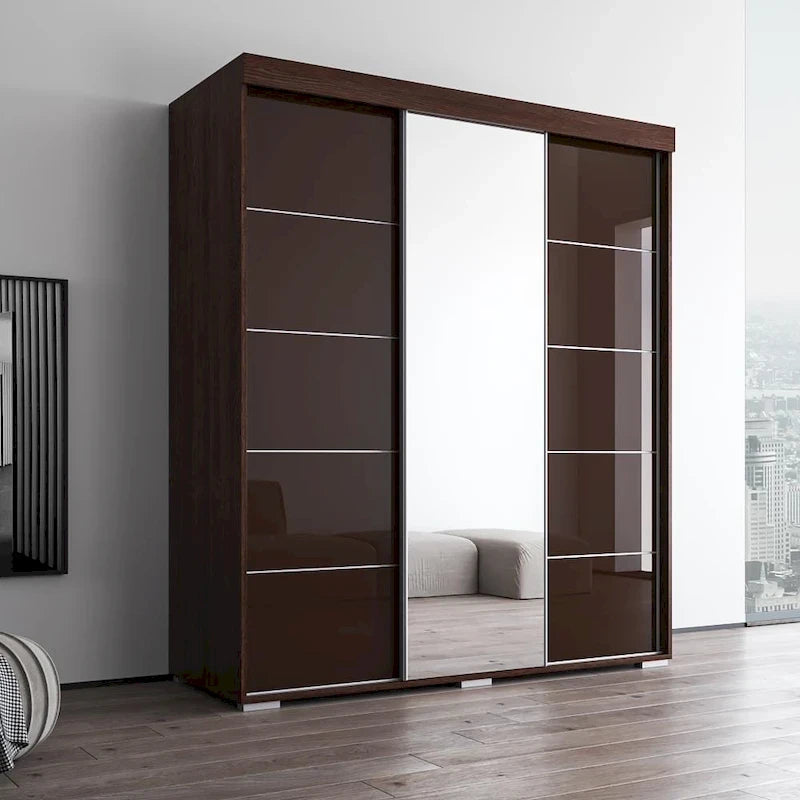 Armoire Aria moderne à 3 portes avec miroir