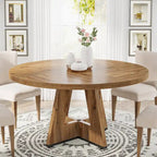 Table à manger ronde de 47 pouces pour 4 personnes, table de salle à manger en bois pour cuisine, salle à manger, salon - N/A