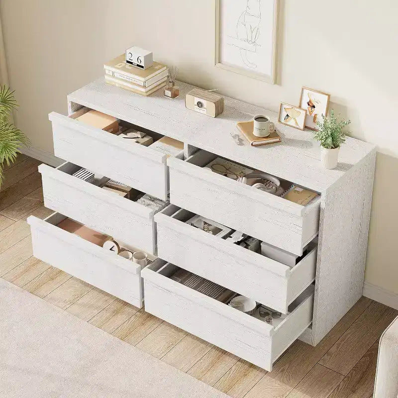 Commode à 6 ou 8 tiroirs, Grande commode de style moderne pour chambre à coucher, salon, chambre d'enfant