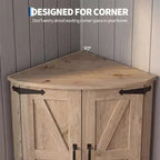 COZONY Meuble d'angle de ferme 65" avec portes et étagères réglables, Armoire de rangement d'angle haute pour cuisine et salon