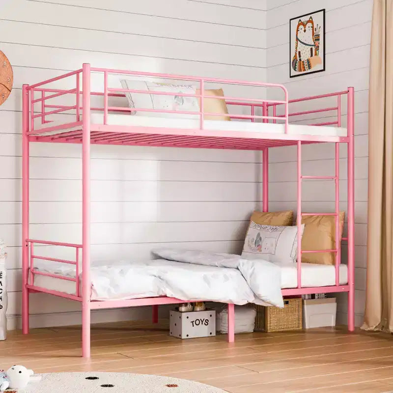 Lit Superposé Karl Home en Acier, Deux Places, avec Échelle, pour Chambre à Coucher, Dortoir, Enfants et Adultes