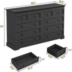 Commode à 10 tiroirs, grande commode à 55 tiroirs en bois et chiffonnier