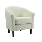 2 fauteuils club modernes en lin avec accoudoirs ronds