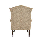 2 fauteuils d'appoint à dossier haut traditionnels, revêtus de tissu