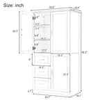 Armoire de rangement haute et large avec portes pour salle de bain/bureau