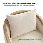 Fauteuil Gordon Farmhouse en rotin et bois massif avec bordure en bois massif|ART OF LIVING DESIGNS-IVORY