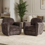 Christopher Knight Home Yannis, fauteuil d'appoint moderne en bois rembourré avec accoudoirs Rom (Lot de 2)