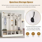 Meuble d'entrée large CLIHOME avec banc de rangement, armoire à chaussures minimaliste avec cubes de rangement et étagères