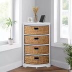 eHemco Hampton Meadows Table d'angle de rangement 4 niveaux avec 4 paniers en osier