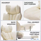 Efomao Chaise de Bureau Ergonomique 400 lbs, Grande Chaise d'Ordinateur en Cuir PU pour Personnes de Grande Taille, Fauteuil de Direction avec Repose-Pieds et Soutien Lombaire