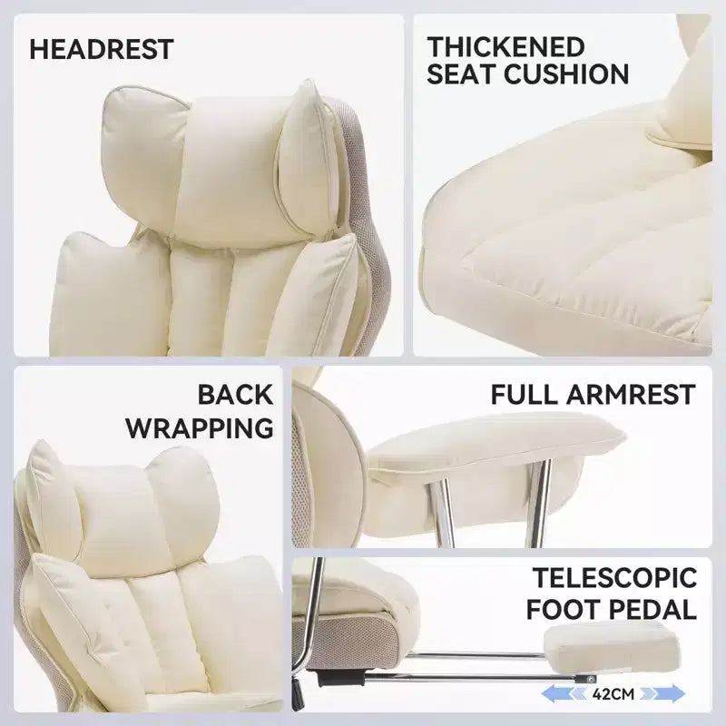 Efomao Chaise de Bureau Ergonomique 400 lbs, Grande Chaise d'Ordinateur en Cuir PU pour Personnes de Grande Taille, Fauteuil de Direction avec Repose-Pieds et Soutien Lombaire