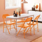 Lot de 8 chaises pliantes tout acier avec dossier, chaises pliantes en métal robustes, capacité de 159 kg, convient pour l'intérieur et l'extérieur