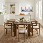 Ensemble de salle à manger ovale 7 pièces pour 6 personnes, grande table de cuisine 71 po avec 6 chaises rembourrées, noyer - Christopher Knight Home